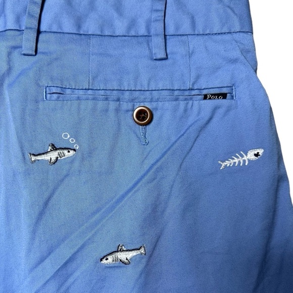 Polo Ralph Lauren Embroidered Fish Chino Shorts Blue Men’s Size 30 - Picture 6 of 6